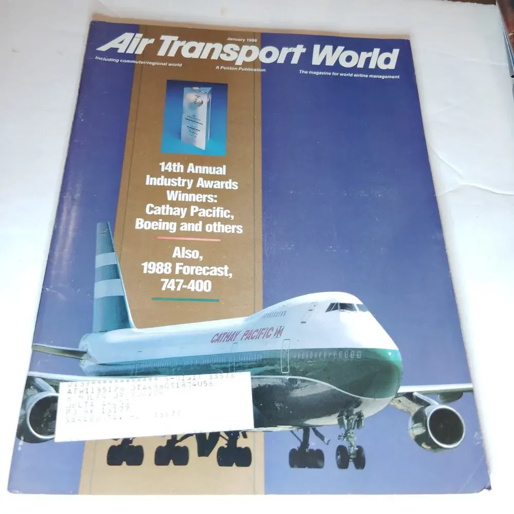 Air Transport World Magazine - January 1988 - Cathay Pacific Boeing 747-400
